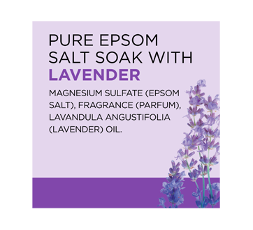 Image 7 of product Dr Teal's - Pure Epsom Salt Soaking Solution Soothe & Sleep, Lavender, 1.36 kg