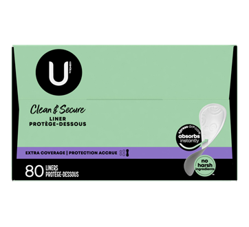 Clean & Secure Panty Liners, Light Flow, Extra Coverage, 80 units – U by  Kotex : Pantiliner