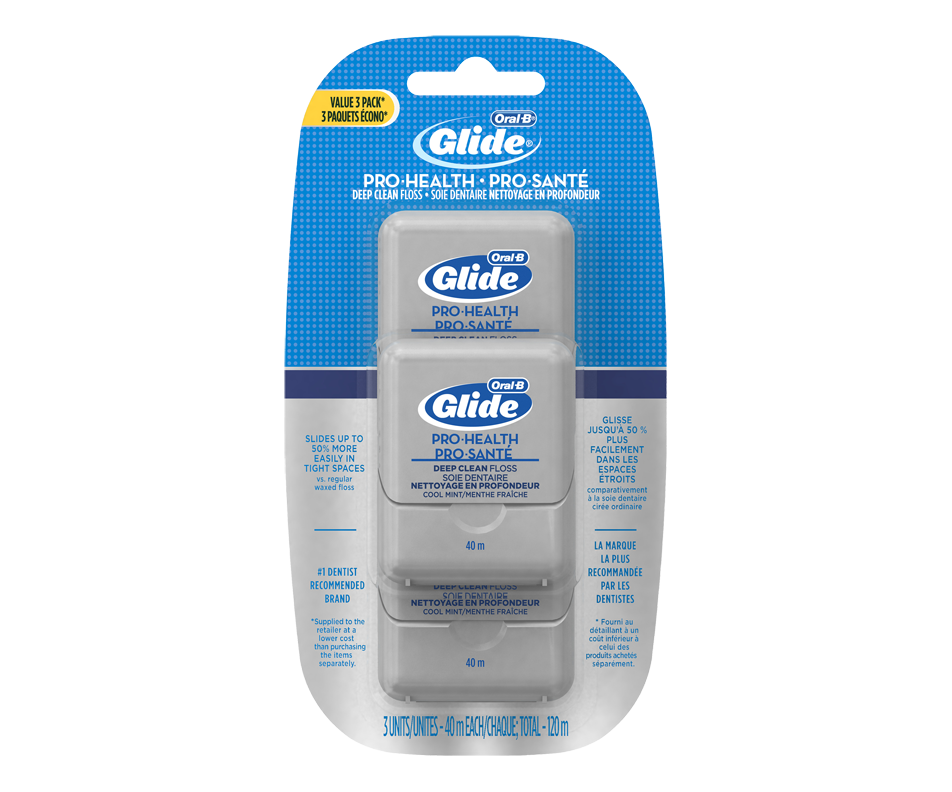 Glide Pro-Health Deep Clean Floss, Cool Mint, 3 units – Oral-B : Dental ...