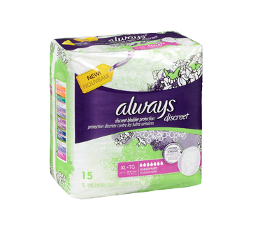 Discreet Incontinence Underwear, Maximum Absorbency, X-Large, 15 units –  Always : Incontinence