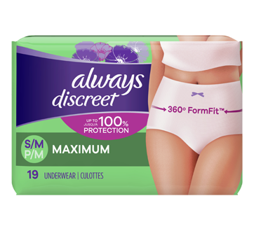 Always Discreet Boutique Maximum Protection Large Incontinence Underwear  for Women - 10 Count for sale online