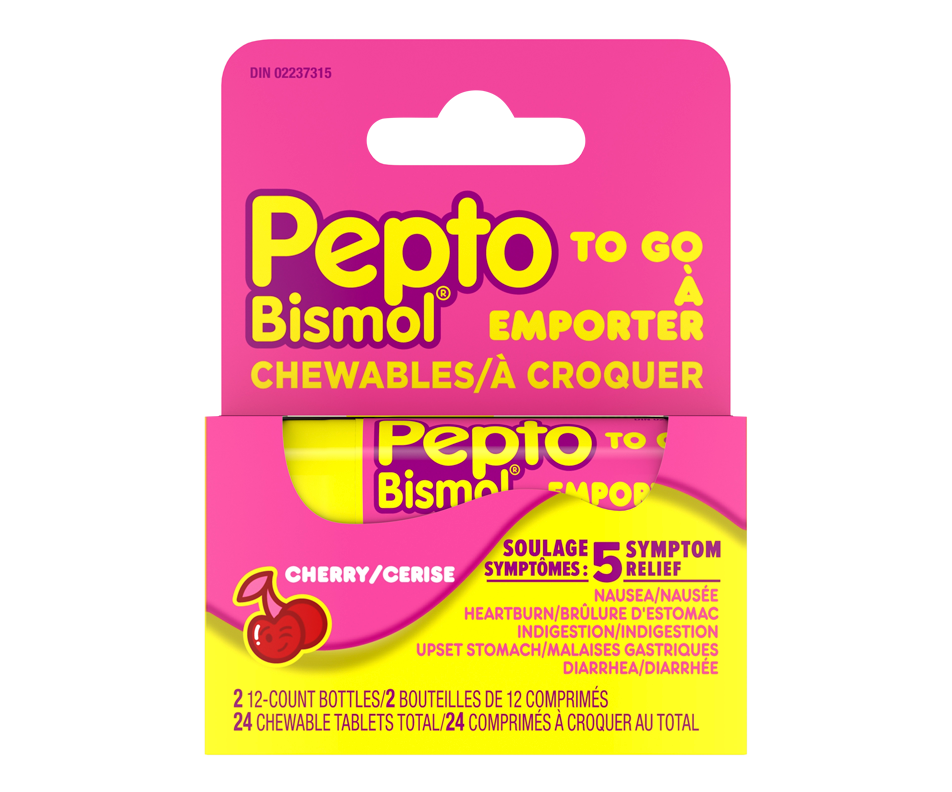 To Go Chewables, Cherry, 24 units – Pepto-Bismol : Tablet and capsule ...