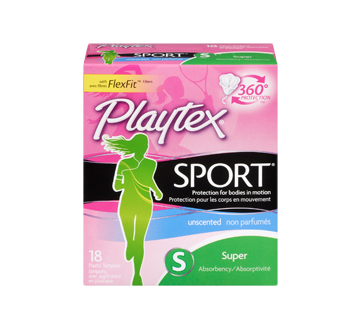 Sport Plastic Tampons, 18 units, Unscented Multi Pack – Playtex