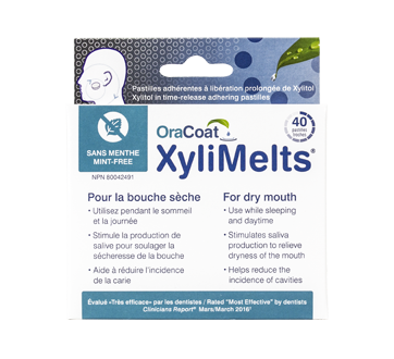 XyliMelts Adhering Pastilles, 40 units, Mint free