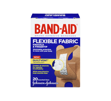 Flexible Fabric Knuckle and Fingertip Adhesive Bandages, Assorted Sizes, 20  units – Band-Aid : Bandages, Compress & Such
