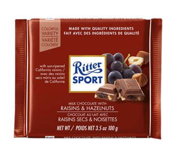 Milk Chocolate with Raisins & Hazelnuts, 100 g