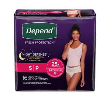 Fresh Protection Women Incontinence Underwear Overnight, Blush