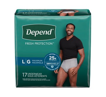 Fit-Flex Incontinence Underwear for Men, 17 units, Large, Gray – Depend ...