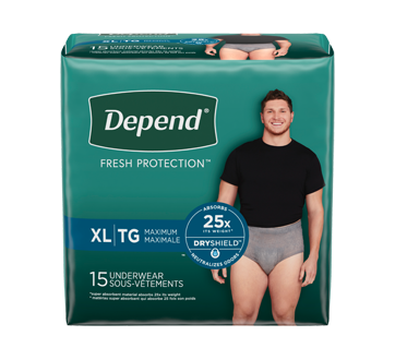 Fit-Flex Incontinence Underwear for Men, 15 units, Extra Large, Gray ...