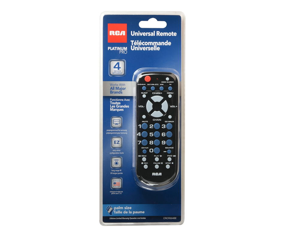 4in1 Universal Remote Control, 1 unit RCA Audio/video accessories