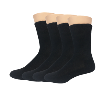 Image 2 of product Therapy Plus - Diabetic Men's Non-Binding Mid Crew Socks, Black - 7-12 Size, 4 units