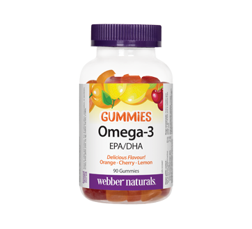 Omega-3 Gummies 50 mg EPA/DHA, Orange Cherry Lemon, 90 units – Webber  Naturals : Omega and Fish Oil