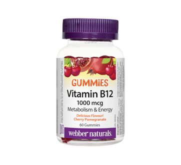 Vitamin B12 Gummies, Cherry Pomegranate, 60 units