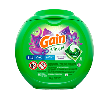 Flings! Plus Aroma Boost Laundry Detergent Pacs, Moonlight Breeze scent, 42 units