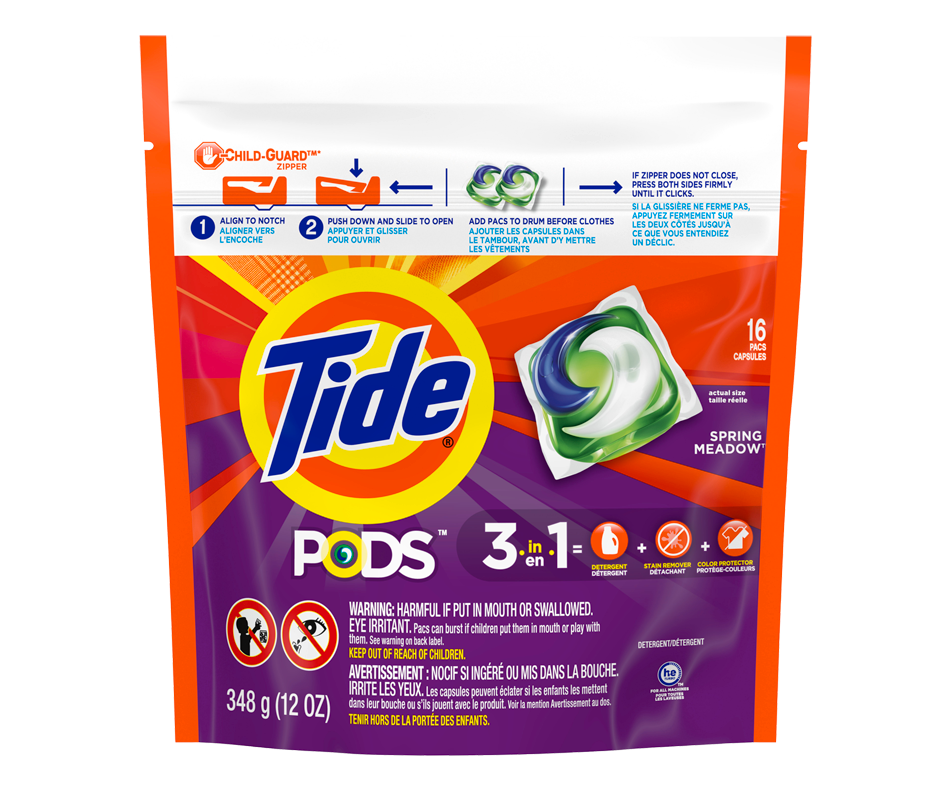 Pods HE Turbo Liquid Laundry Detergent Pacs, Spring Meadow – Tide ...