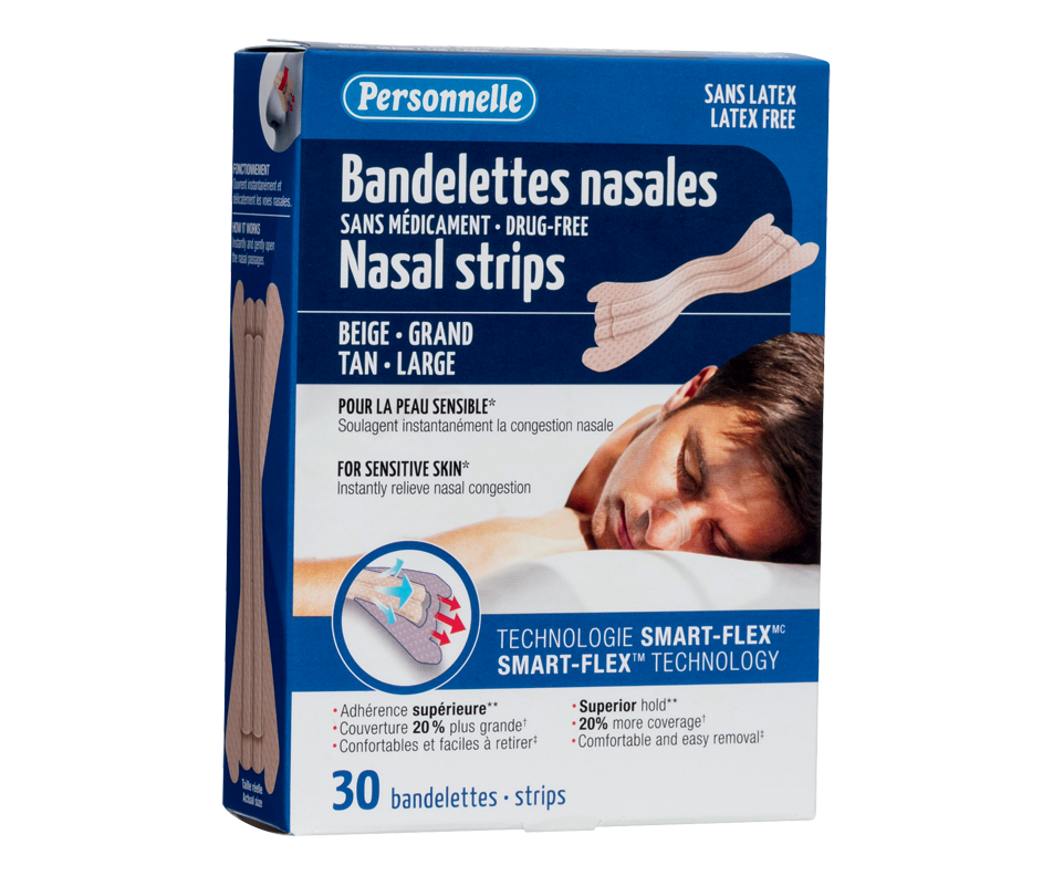 Nasal Strips, Tan, 30 units – Personnelle : Nasal strip | Jean Coutu