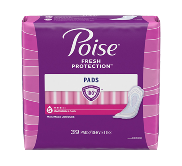 Postpartum Incontinence Pads, Maximal Flow, Long, 39 units – Poise :  Incontinence