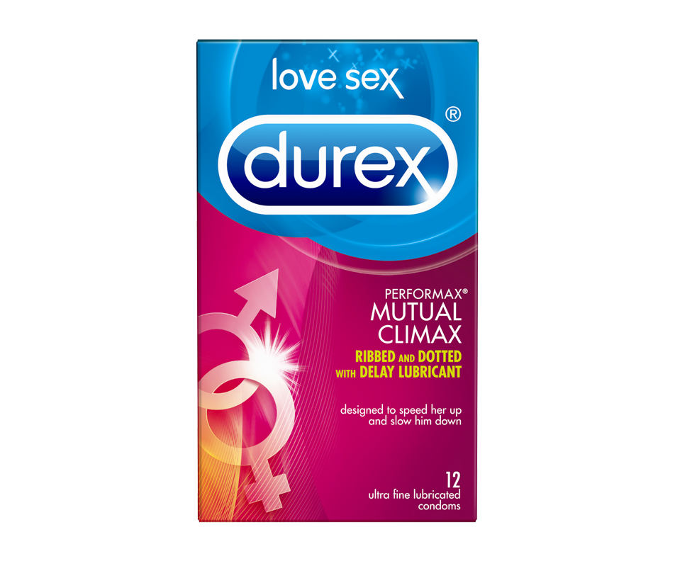 Durex Condoms Mutual Orgasm Ribbed Dotted With Delay Gel 12 Units