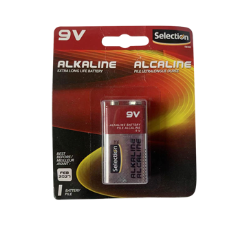 Alkaline Extra Long Life Battery, 9 volts, 1 unit