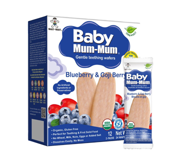 Baby Mum-Mum rice Teething Biscuits, Organic Blueberry and Goji, 50 g