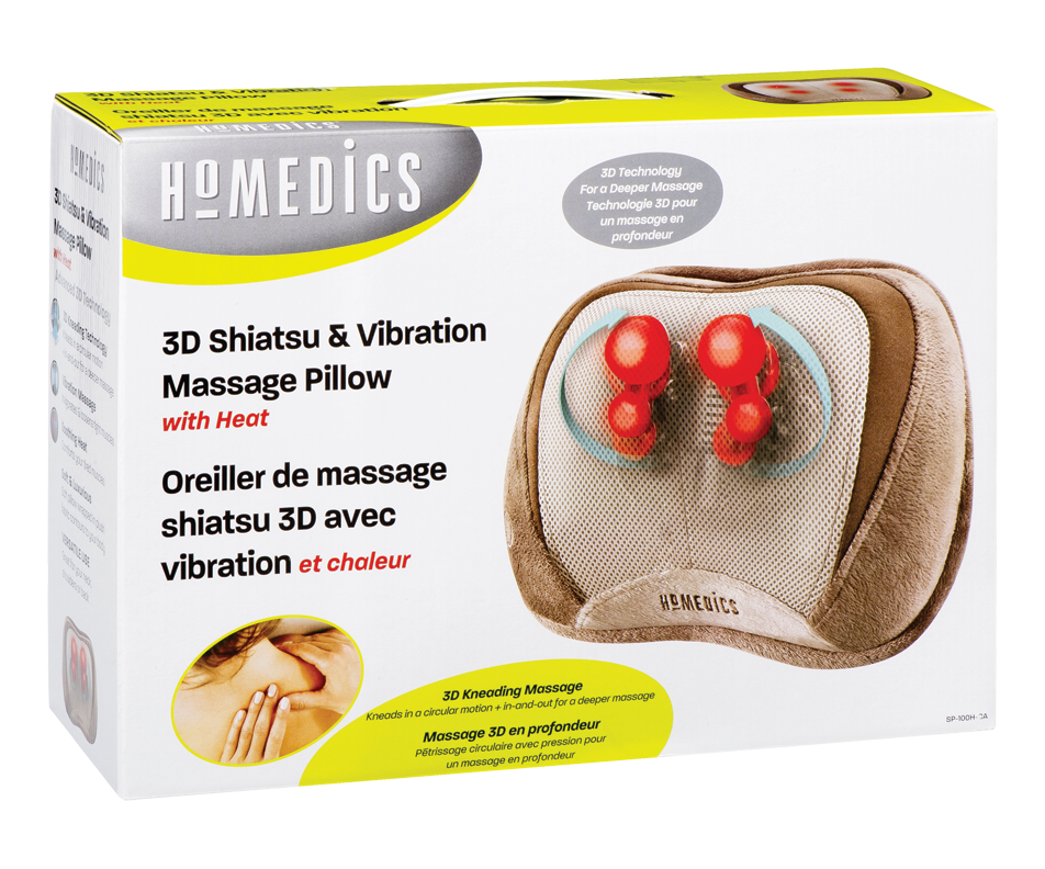 3d Shiatsu And Vibration Massage Pillow 1 Unit Homedics Home Comfort Jean Coutu 7532