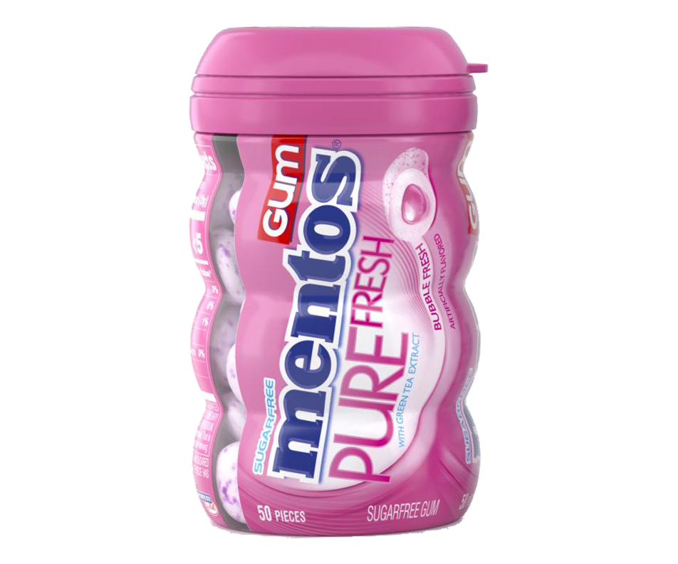 Pure Fresh Gum Bubble Fresh 50 Units Mentos Regular Jean Coutu 1932