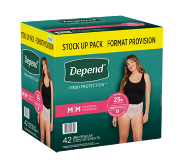 Fresh Protection Incontinence Underwear for Women, Blush - Medium, 42 units