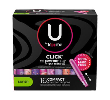 Click Compact Tampons, Super, 16 units – U by Kotex : Tampon