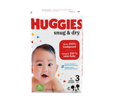 Snug & Dry Baby Diapers, Size 3, 31 units