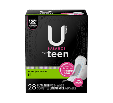 Ultra Thin Teen Pads With Wings Extra Absorbency Unscented 28 Units U By Kotex Pads And Cup Jean Coutu