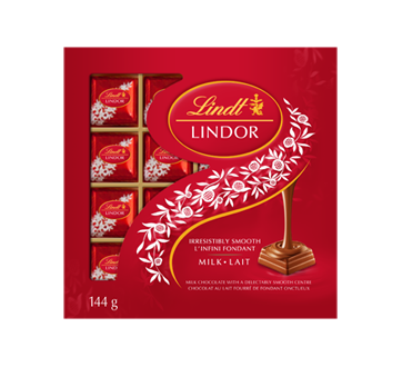 Lindor Milk Chocolate Squares, Milk Chocolate, 144 g