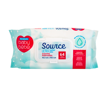 Source Ultra Unscented Wipes, 64 units