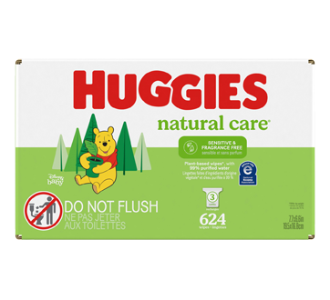 Image 3 of product Huggies - Natural Care Sensitive Baby Wipes, Unscented, 624 units