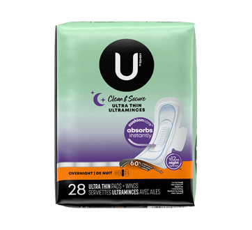 Buy U By Kotex Extra Overnight Ultimate Pads with Wings 6 Pack