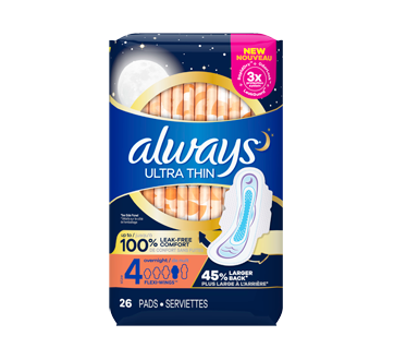 Always Maxi Pads with Wings Extra Long Super Absorbency Size 3 Unscented,  26 count - Pay Less Super Markets