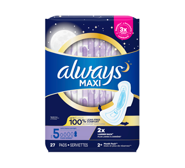 Always Ultra Thin Pads Size 5 Extra Heavy Overnight Absorbency Unscent