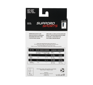 Image 2 of product Supporo - Sports Compression Calf Sleeves 20-30 mmHg, Black - Medium, 1 unit