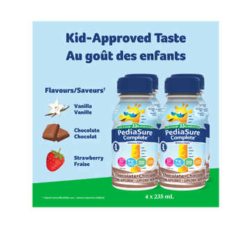 Image 2 of product PediaSure - Complete Reduced Sugar Nutritional Supplement, Chocolate, 4 x 235 ml