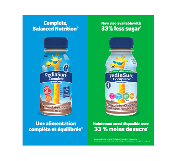 Image 3 of product PediaSure - Complete Reduced Sugar Nutritional Supplement, Chocolate, 4 x 235 ml