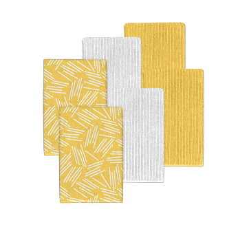 Knit Microfiber Multipurpose Towels, Yellow, 6 units