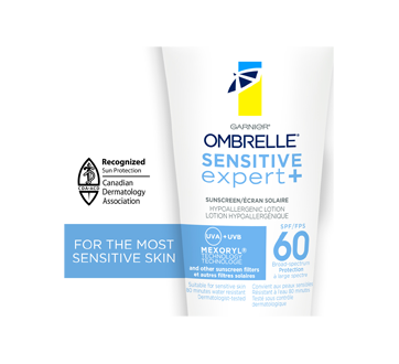 Garnier Ombrelle Sensitive Expert Face Lotion SPF 60, Hypoallergenic, For  The Most Sensitive Skin, 90 mL, Face sun protection for the most sensitive  skin 