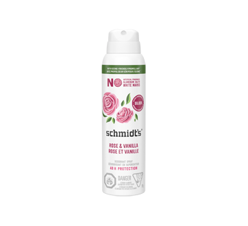 Natural Deodorant Spray, Rose & Vanilla, 91 g