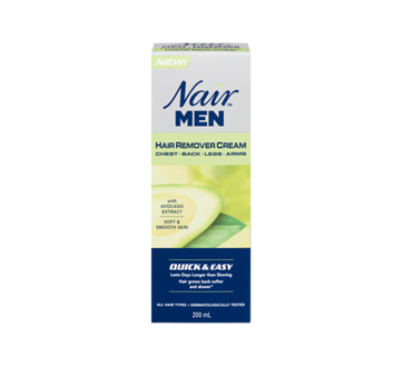 Men Hair Remover Cream with Avocado Extract, Chest, Back, Legs & Arms, 200 ml