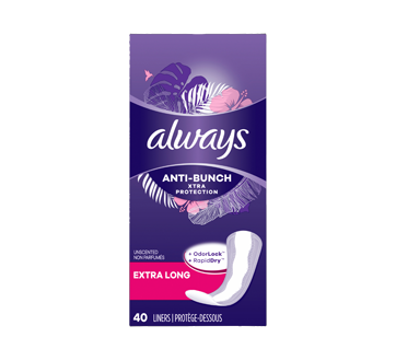 Image 2 of product Always - Anti-Bunch Xtra Protection Daily Liners, Extra Long, 40 units