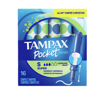 Pocket Pearl Tampons, Super, 16 units