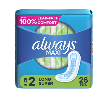 Always Discreet Boutique Incontinence Pads, Size 5, Heavy Absorption, Long,  28 Pads