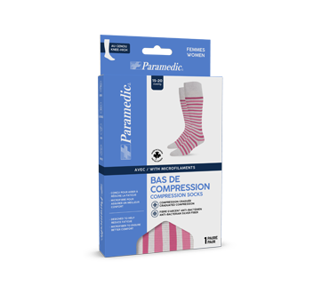 Women's Compression Socks, 1 unit, Striped-Small – Paramedic Canada :  Support stocking for women