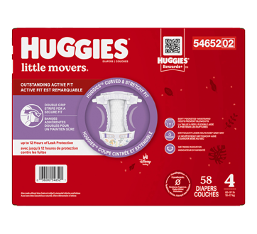  HUGGIES LITTLE MOVERS Active Baby Diapers, Size 4