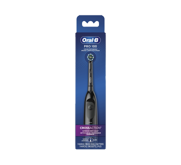 Power Pro 100 CrossAction Battery Powered Toothbrush, Black, 1 unit