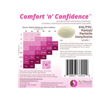Comfort 'n' Confidence Partial External Breast Prosthesis, 1 unit